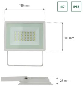 Riflettore LED da esterno NOCTIS LUX 3 LED/30W/230V 3000K IP65 bianco
