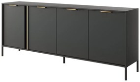 SALDI -  Credenza con 4 ante Antracite e Dorato - PAVELI