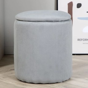 Venture home pouf limpen 32x32x40 cm velluto a coste grigio