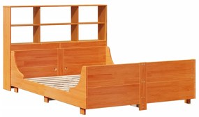 Letto libreria senza materasso marrone cera 140x200 cm legno