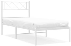 Giroletto con testiera metallo bianco 75x190 cm