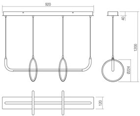Redo 01-2705 - Lampadario a sospensione LED OLIMP LED/40W/230V 3000/4000/6500K nero