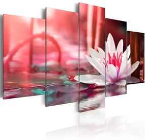 Quadro  Amaranthine Lotus  Colore Blu, Dimensioni e Misure 100x50