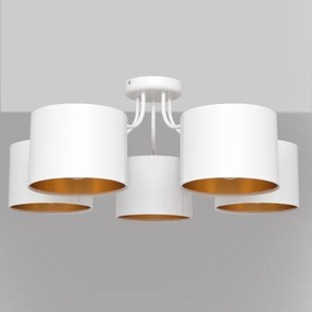 Lampadario a plafone ALBA 5xE27/15W/230V bianco/dorato