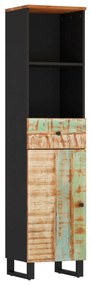 Mobile Da Bagno 38x33x160 Cm İn Legno Massello Di Recupero /