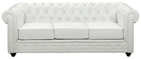 Divano 3 posti e 2 poltrone CHESTERFIELD in similpelle Bianco