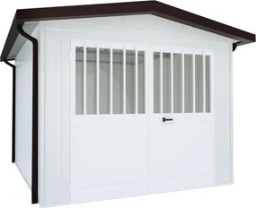 Garage acciaio Newport SAPIL, con porta battente 12.91 m², Sp 40 mm
