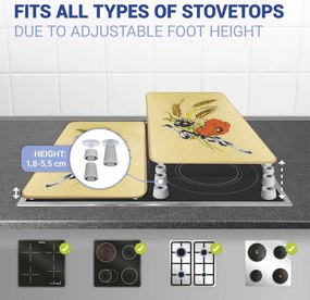 Set di 2 coperchi per stufe in vetro temperato 52x30 cm Corn-Flowers - Maximex