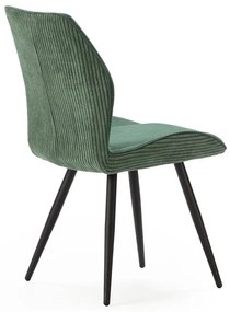 Set di 2 sedie da pranzo in velluto a coste verde Adaya - Marckeric