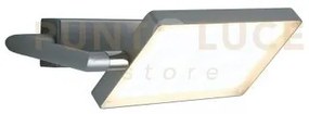 Applique a parete led book grigia 18w 1820lm 3000k 22,5x15x10cm ori...