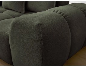 Divano angolare verde allungabile e con contenitore (penisola a sinistra/a L) con rivestimento in ciniglia Everest – Bobochic Paris