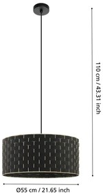 Eglo 99525 - Lampadario su corda MARASALES 1xE27/40W/230V d. 55 cm