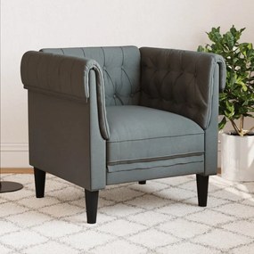 Poltrona Chesterfield Grigio Scuro İn Tessuto /