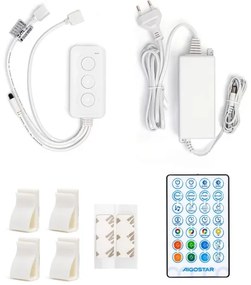 Aigostar - Striscia LED RGBW dimmerabile 48W 12V 2x7,5m Wi-Fi
