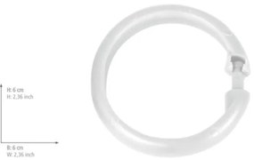 WENKO 19194100 - Anelli per tenda da doccia LYGE 6x6 cm bianchi