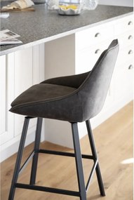 Sgabelli da bar grigi in set di 2 (altezza seduta 65 cm) Alison - Rowico