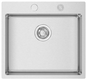 Lavello 1 vasca RODI Box Lux 57 L 50.5 x L 55 cm argento