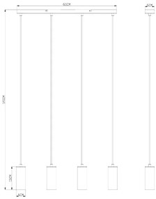 Globo 57911-4HG - Lampadario a sospensione con filo ROBBY 4xGU10/35W/230V grigio/marrone