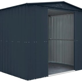 Casetta da giardino Milvy, a due falde in acciaio grigio con porta doppio scorrevole, superficie interna 3.77 m² e spessore parete 0.3 mm, senza pavimento