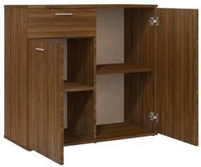 Credenza rovere marrone 80x36x75 cm in legno ingegnerizzato