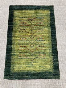 Loribaft Tappeto persiano 100 x 70 Verde (Iran) Annodato A Mano