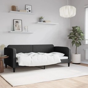 Letto Da Giorno Nero 90x190 Cm İn Tessuto /