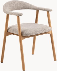 Set di 2 poltrone in bouclé con struttura in legno di quercia Addi