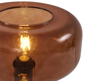 Lampada da Tavolo Retrò Nera con Vetro Bronzo - Bizle
