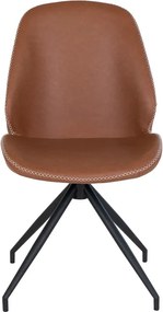 Sedie da pranzo marrone cognac in un set di 2 pezzi Monte - House Nordic