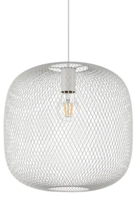 Lampadario A Sospensione Contemporaneo Net Metallo Bianco 1 Luce E27 42W