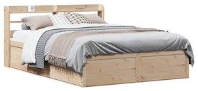 Giroletto Con Testiera 140x190 Cm İn Legno Massello Di Pino /