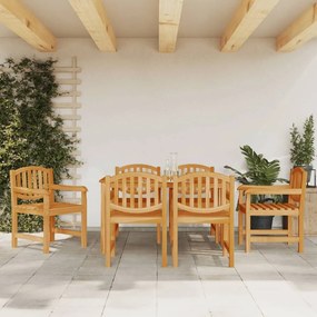 Sedie da giardino 6 pz 58x59x88 cm in legno massello di teak