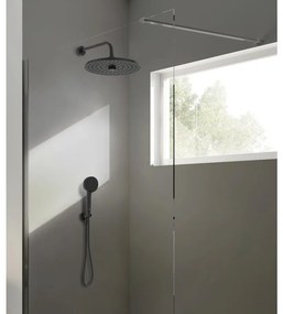 Soffione doccia IDEAL STANDARD Alu+ e doccetta in abs nero spazzolato 2 getti