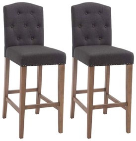 Set Di 2 Sgabelli Da Bar Louise İn Tessuto: Stile E Comfort Unici / Dunkelgrau / Antik-hell