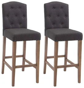Set Di 2 Sgabelli Da Bar Louise İn Tessuto: Stile E Comfort Unici / Dunkelgrau / Antik-hell