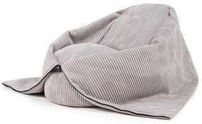 Pouf a sacco per bambini grigio chiaro con rivestimento in velluto a coste Cocoon 80 – SLOWDOWN