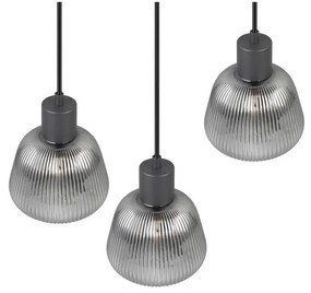 Lampadario nero con paralume in vetro ø 37 cm Tarifa - Trio