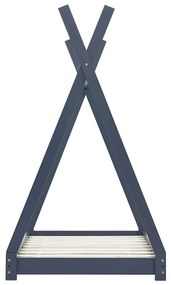 Giroletto per bambini grigio in massello di pino 90x200 cm
