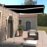 Tenda da Sole Retrattile Manuale con LED 300x250 cm Antracite 3069504