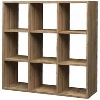 Libreria Dmanzar, Mobile con ripiani, Biblioteca da ufficio, 100% Made in Italy, Rovere, cm 90x25h90