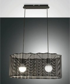 Lampadario Neoclassico Glicine nero paralume nero 2x E27 LA MIA LUCE