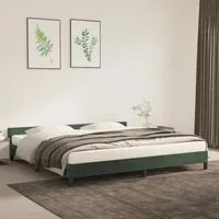 Giroletto con Testiera Verde Scuro 200x200 cm in Velluto 347594