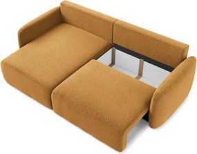 Divano angolare arancione allungabile/con contenitore (con penisola a sinistra) Kalena – Makamii