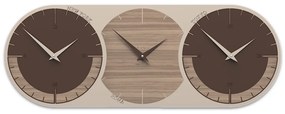 CalleaDesign Orologio World clock a 3 fusi – noce canaletto