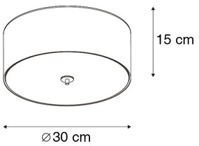 Lampada da soffitto rustica verde 30 cm - Drum Jute