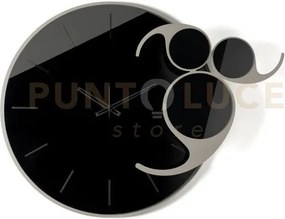 Orologio da parete apostrofo fango,crystal luxe nero