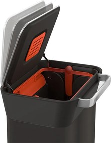 Pattumiera nera in acciaio 30 l Titan - Joseph Joseph