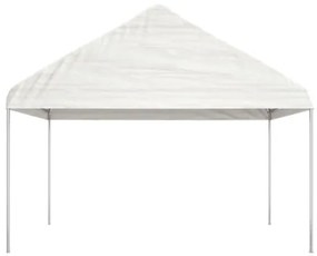 Gazebo con Tetto Bianco 15,61x4,08x3,22 m in Polietilene