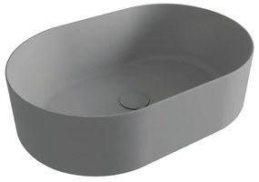 Lavabo da appoggio OLYMPIA CERAMICA ovale in ceramica L 60 x H 16 x P 40 cm grigio