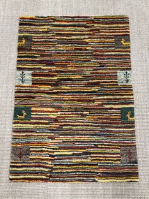 Gabbeh Tappeto persiano 60x90 Giallo (Iran) Annodato A Mano